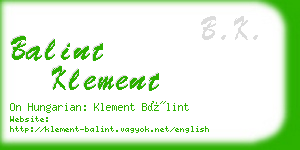 balint klement business card